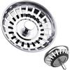 Tomario Tappo per lavello da cucina, in acciaio inox, ricambio per cibo e capelli, diametro del foro 78 mm, 80 mm, 82 mm, 84 mm (1, 80 mm), SS1025