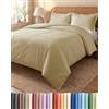 CGK Unlimited Copripiumino 3 Pezzi 240x260 - Microfibra Spazzolata - Beige | Anti-Grinze, Morbida e Traspirante, Ipoallergenica, Chiusura con Zip, Lavabile in Lavatrice, Certificata OEKO-TEX