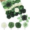 DuHouse 25 pezzi di rose artificiali, fiori in schiuma con steli, realistiche al tocco, per bouquet nuziale fai da te, baby shower, centrotavola, allestimento floreale per feste, decorazione per la