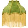 Ronyme Paralume vintage, paralume vittoriano E27 con frange, a campana smerlato, Giallo Verde