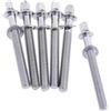 KIXZSAZ Viti essenziali per rullante, set di viti per rullante, parti hardware adatte per strumenti a percussione, tiranti per grancassa fai da te con rondelle di ricambio, Argento, M5x50mm