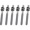 KIXZSAZ Viti essenziali per rullante, set di viti per rullante, parti hardware adatte per strumenti a percussione, tiranti per grancassa fai da te con rondelle di ricambio, Argento, M5x45mm