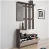 Dmora Mobile da Ingresso Sargassi 25.5x100x190h cm Beige Specchio Incluso 8 Paia, 2 Ripiani
