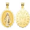 Inmaculada Romero IR Medaglia d'oro 18k unisex Vergine Miracolosa 18 mm. bordo ondulato glitterato