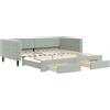 vidaXL Letto da giorno allungabile con cassetti grigio chiaro 100x200 cm in velluto