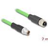 Delock - Cavo di prolunga di rete - da 8 pin M12 (M) a 8 pin M12 (W) - 2,0 m - 6,8 mm - SF/UTP - codifica a X - verde (8