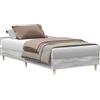 vidaXL Struttura letto senza materasso Grey Sonoma 90x190 cm Materiale a base di legno