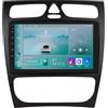 Happiq Autoradio con Bluetooth e CarPlay per Mercedes-Benz Classe C/Classe CLK (W203/W209/S203/A209/W168) - Compatibile con Apple e Android - Impianto stereo con sistema di navigazione - 1 GB di RAM, 32 GB di memoria interna