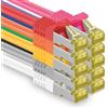 OEM Cavo Ethernet Cat.7 10 Gb/s SFTP PIMF LSZH, confezione da 10 pezzi, 10 colori, 0,5 m, connettore RJ45