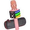 OEM Sistema karaoke wireless per bambini con luci LED, Bluetooth, 4 in 1, rosa