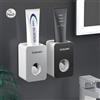 OEM Distributore automatico di dentifricio, 2 pezzi, montaggio a parete, plastica ABS, nero/grigio