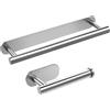 OEM Set di portasciugamani autoadesivi - Acciaio inossidabile - 2 pezzi - argento