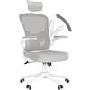 rattantree Sedia da Ufficio, Sedia Ufficio Scrivania con Poggiatesta Regolabile, Sedia Ergonomica per Computer con Braccioli Regolabili e Supporto Lombare per Home Office, Grigio