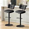 Ckaff Set di 2 Sgabelli da Bar, Sedie da Bar Girevole 360° Altezza Regolabile da Penisola, Sgabelli Alto in Similpelle, Sedie da Cucina con Schienale e Poggiapiedi per Bar Cucina Ristorante, Nero