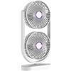 Generico Ventilatore da Tavolo Ricaricabile - Ventilatore Silenzioso a Doppia Testa, Ventola di Raffreddamento Personale per Ufficio, Circolatore d'Aria Portatile, Dispositivo di Ventilazione Senza Fili con De