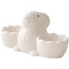 SiaBiced Porta Doppia Tazza di Tazza di Uovo in Ceramica per Arredamento Da Tavolo Da Pranzo, Bianco