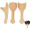 BENECREAT 3 Maniglia per Ventilatore, Maniglie Fai Da Te per Ventaglio 200×80×12mm, Bastoncini di Legno Jumbo Craft, Bastoncini Artigianali con Manico A Ventaglio per Lavori Artigianali Fai Da Te