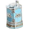 CYDZSRA Contenitore porta-stuzzicadenti con coperchio, lussuoso e decorativo, dispenser per stuzzicadenti di facile accesso per la casa, scatola porta-stuzzicadenti, Argento Blu