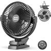 Minthouz Ventilatore a clip da 12000 mAh, ventilatore da tavolo USB da 20,3 cm, 5 livelli, 29 ore di autonomia, telecomando e indicatore LED, ventilatore portatile per casa, passeggino e campeggio