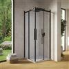Parama Box doccia angolare 90x90cm due ante scorrevoli vetro 8mm trasparente profili nero opaco h195 | Creta