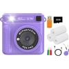 ALCXAZS Fotocamera a stampa istantanea per regalo per bambini con resistente senza carbonio e batterie portatili ABS 2.7K Preordine per riprese, Viola