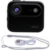 RASTKY Fotocamera Sportiva con Schermo Ribaltabile 1080P 143 Grandangolo, Fotocamera da Viaggio Portatile per Vlogging, Azione Anti-vibrazione con Ricarica della Batteria per Streaming (BLACK)