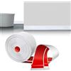 LIHIQIYA Battiscopa morbido autoadesivo, bianco, 12 m, 30 x 30 mm, in PVC, flessibile, per bagno, cucina, bagno