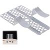 BOXOB 12 Clip per Riparazione Cartongesso, Clip per Riparazione Cartongesso in Acciaio ad Alta Resistenza con 24 Viti Pannello Kit di Fori nel Muro Montanti in Legno e Acciaio (Argento)
