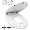 Legpador Tavoletta WC Universale, Copriwater a Chiusura Rallentata, Coperchio Water con Sedile per Bambini Rimovibile, Sedile WC Forma a O, Copri Water per Famiglia, Copri WC 2 in 1 Adulti e Bambini