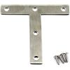 Zernnis Staffe angolari con connettore angolare (spessore 2 mm), in acciaio inox, a forma di T, con viti, 6 pezzi, 120 x 120 x 2 mm