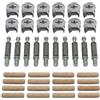 Schroovifix Kit di riparazione e ricambio adatto per IKEA PAX, tasselli a vite, dado eccentrico, tasselli in legno