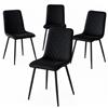 BAKAJI Set 4 Sedie Nero con Rivestimento in Velluto e Piedi Neri Seduta Ergonomica