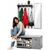 Shally Dogan Set Ingresso con Scarpiera e Appendiabiti con Specchio Attaccapanni Grigio Marmo