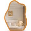 Shally Dogan Specchio Asimmetrico da Parete Quercia Cornice Legno Decorazione Interni 46x60cm
