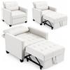BAKAJI Poltrona Divano Letto Singolo Chaise Lounge Beige Seduta Imbottita Ergonomica