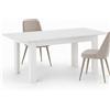 Shally Dogan Tavolo da Pranzo 120x80 Allungabile fino a 170 cm Rettangolare in Legno Bianco
