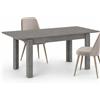 Shally Dogan Tavolo da Pranzo 120x80 Allungabile fino a 170 cm Rettangolare in Legno Grigio
