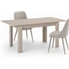 Shally Dogan Tavolo da Pranzo 120x80 Allungabile fino a 170 cm Rettangolare in Legno Sabbia
