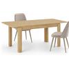 Shally Dogan Tavolo da Pranzo 120x80 Allungabile fino a 170 cm Rettangolare in Legno Quercia
