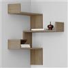 Shally Dogan Mensola Scaffale Angolare da Parete 3 Piani Salvaspazio Noce 60 x 22 x 90H cm