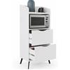 Shally Dogan Mobile Multiuso Contenitore con 2 Cassetti e 1 Ripiano Bianco 60x36x136 cm