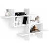 Shally Dogan Mensola Libreria 3 Ripiani Geometrica in Legno Salvaspazio 150x82x22 cm Bianco