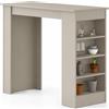 Shally Dogan Tavolo da Bar con 4 Ripiani e Portaoggetti Sabbia Salvaspazio 117x54x102 cm