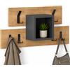 Shally Dogan Appendiabiti da Parete con 6 Ganci Vano Contenitore Salvaspazio Legno/Antracite