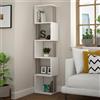 BAKAJI Libreria Moderna Scaffale Modulare 5 Ripiani 161x35x30cm Ufficio Bianco e Tortora