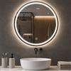 Shally Dogan Specchio Tondo Diametro 70 cm con Led a 3 Colori Dimmerabile Accensione Touch