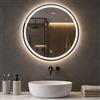 Shally Dogan Specchio Tondo Diametro 60 cm con Led a 3 Colori Dimmerabile Accensione Touch