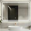 Shally Dogan Specchio Rettangolare da Parete con Led Bianco Freddo Caldo e Naturale 80x60cm