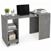 Shally Dogan Mobile con Tavolo a Scomparsa Grigio Richiudibile Salvaspazio Scrivania Libreria