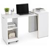 Shally Dogan Mobile con Tavolo a Scomparsa Bianco Richiudibile Salvaspazio Scrivania Libreria